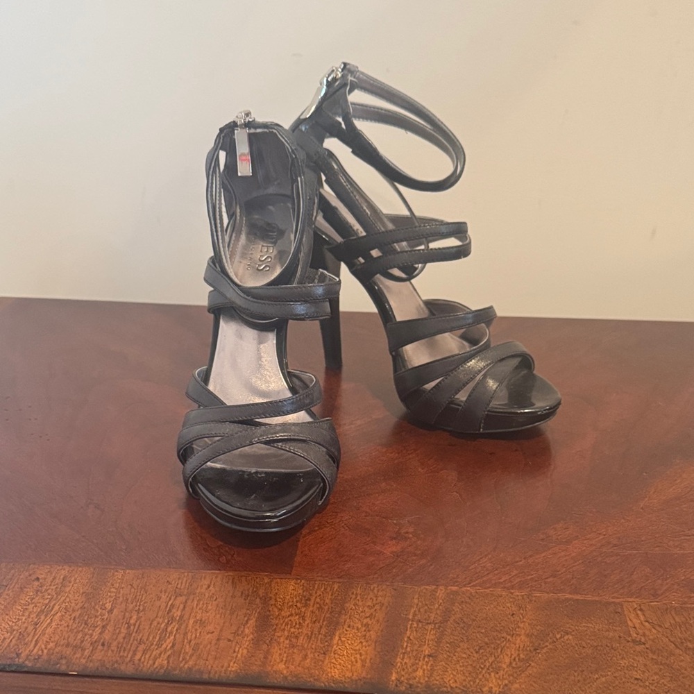 Guess Elegant Black Strappy Heels